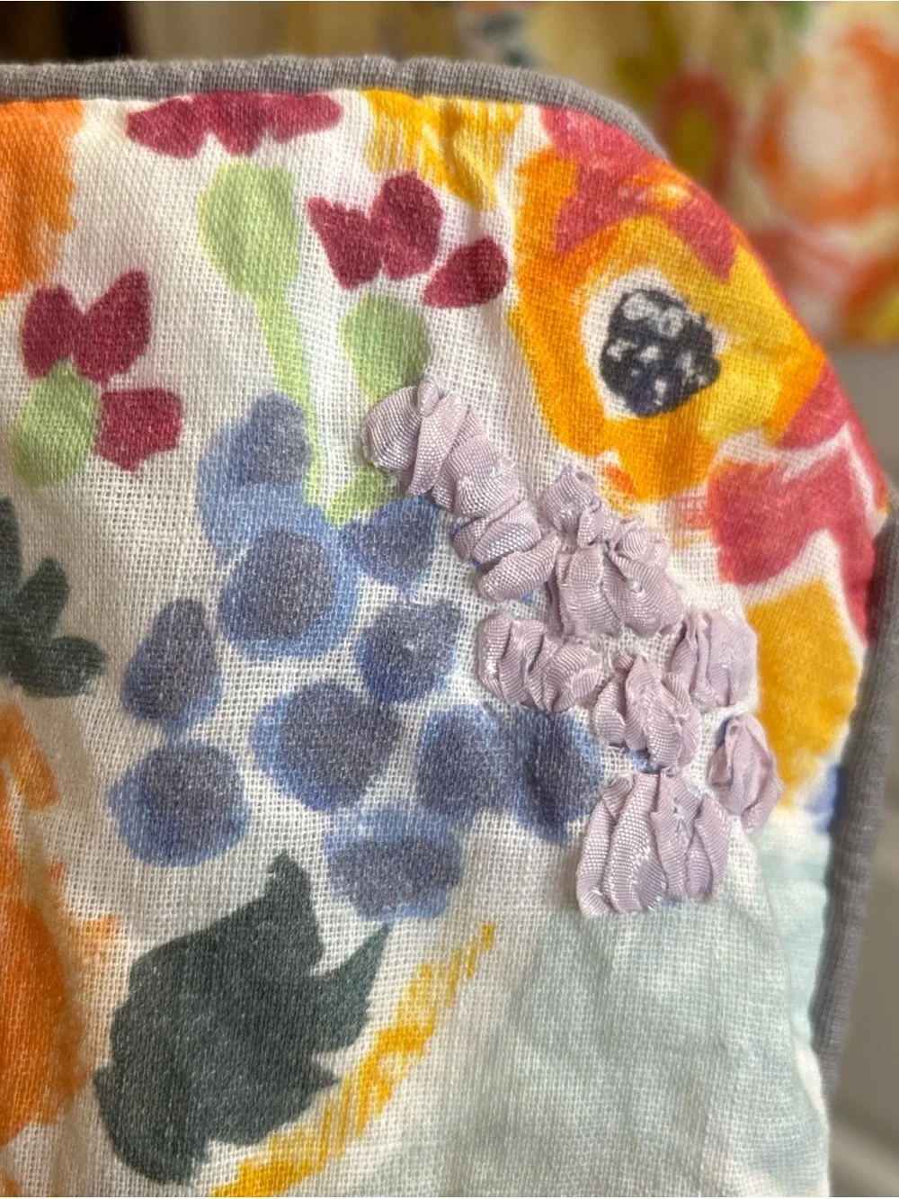 Anthropologie Watercolor  Floral Embroidered Throw Pillow Cover Case 20x20 (2)